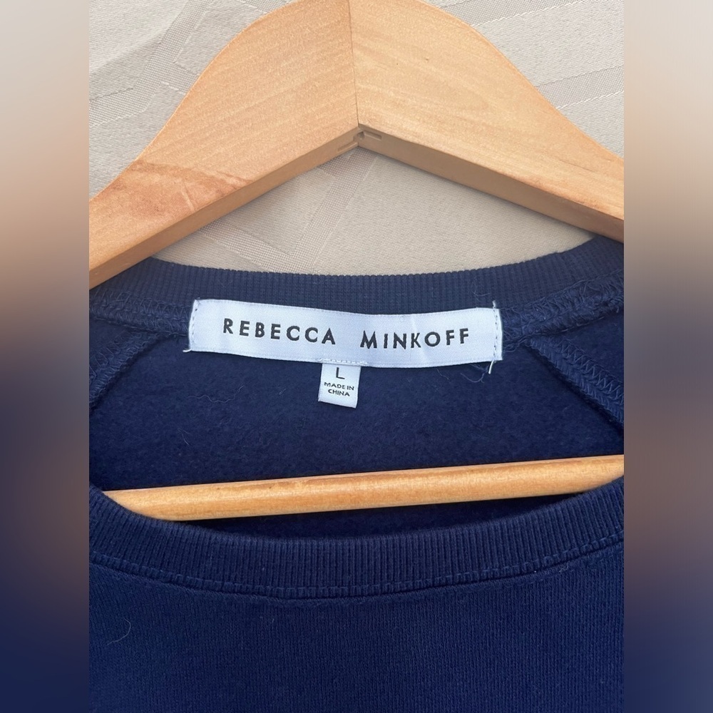 Rebecca Minkoff Jennings Love You Graphic Sweatshirt Navy Red Size Large - Picture 3 of 6